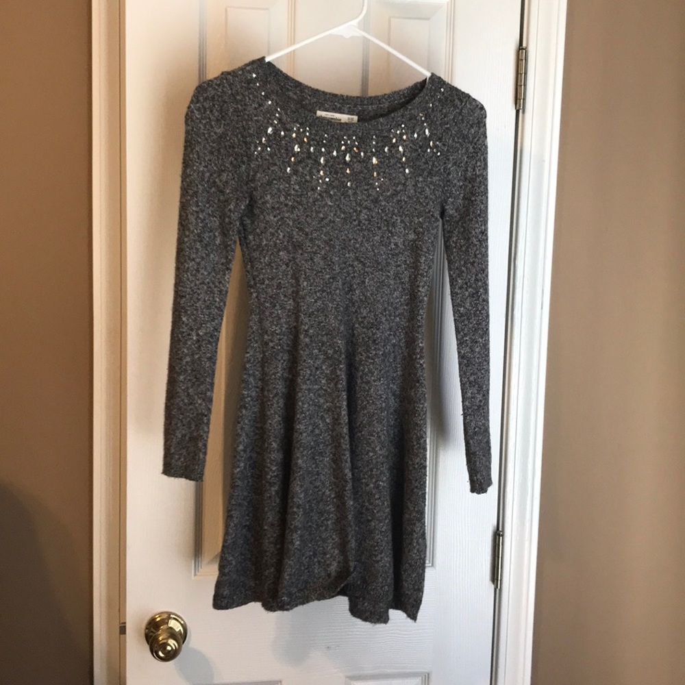 Grey sweater dress